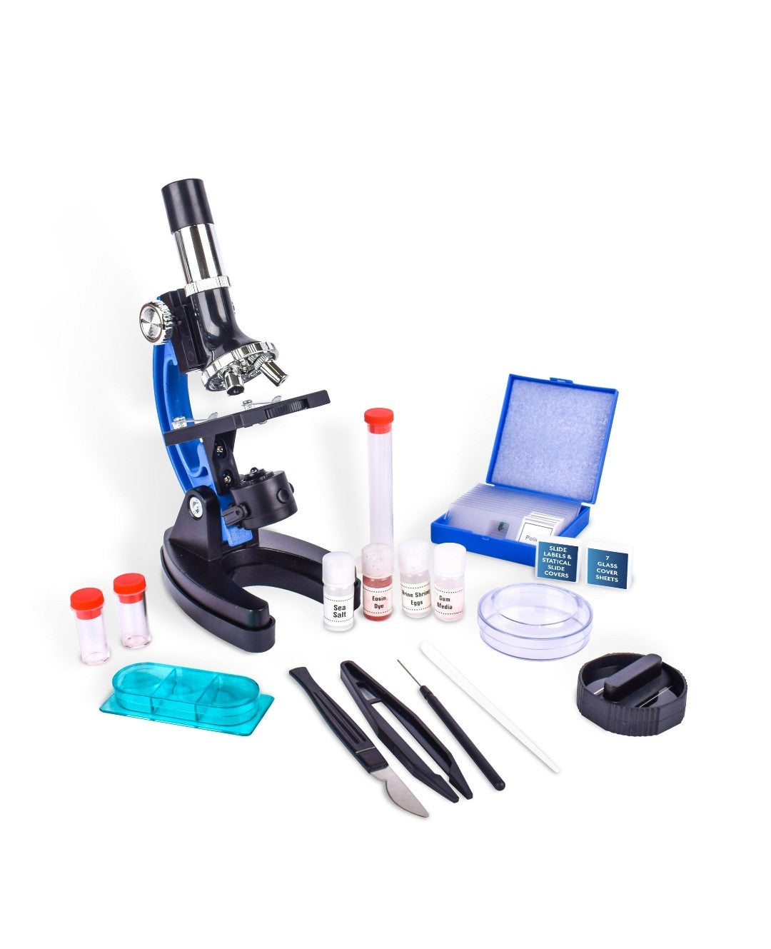 Maxx Explore 48 Piece Microscope Set - Beginner STEM Kit with Carrying Case for Kids